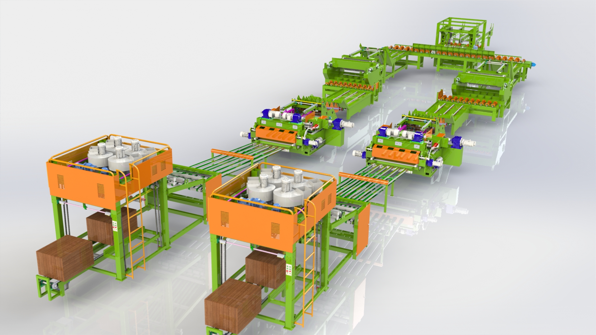 spindle less veneer cutting line Full Auto 